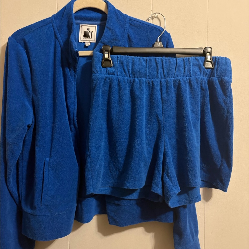 Juicy Couture Royal Blue Terry Cloth Jacket and Shorts